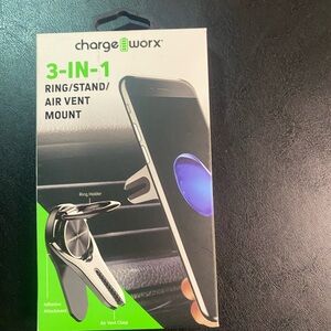 Chargeworx 3-in-1 Silver Ring/Stand/Air Vent Mount